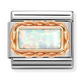 Nomination Composable Classic Link 430512/07 White Opal in 9K Rose Gold